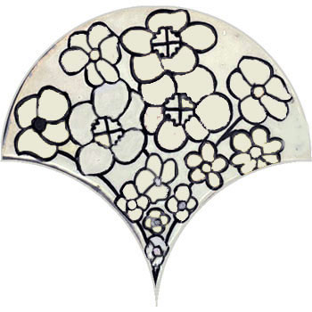 Mosaic House Moroccan tile Susie Hydrangea L  solid hand painted handpainted fishscales 